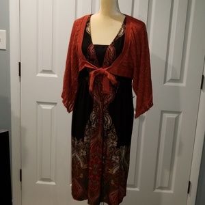 Black Dress with Slimming Pattern